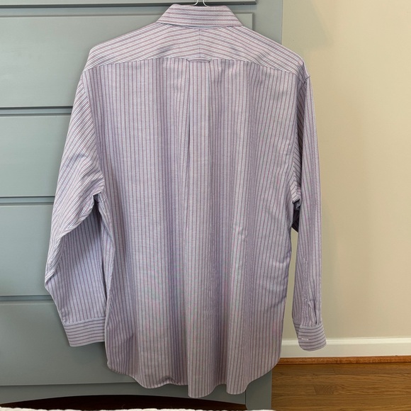 Lands' End Men's Light Purple Striped Button Down Shirt - Picture 4 of 5